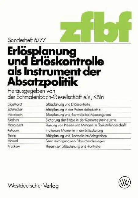 Buy Erlösplanung Und Erlöskontrolle ALS Instrument Der Absatzpolitik (English, Kenneth A. Loparo) — BookShops.in