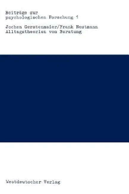 Buy Alltagstheorien Von Beratung (English, Jochen Gerstenmaier) — BookShops.in