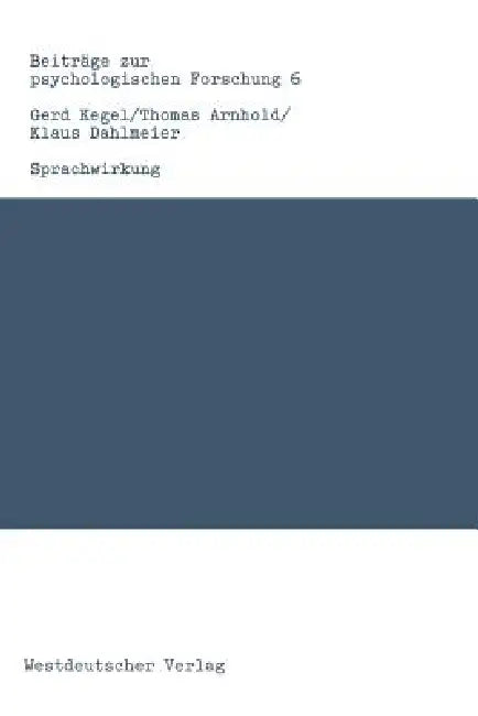 Buy Sprachwirkung (English, Gerd Kegel) — BookShops.in