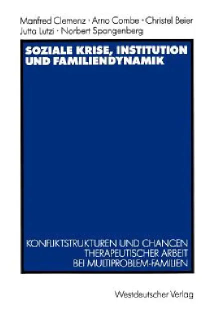 Buy Soziale Krise, Institution Und Familiendynamik (English, Manfred Clemenz) — BookShops.in