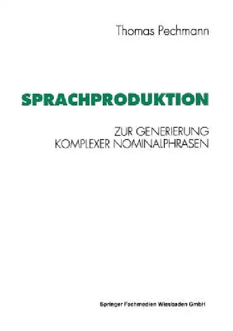 Buy Sprachproduktion (English, Thomas Pechmann) — BookShops.in