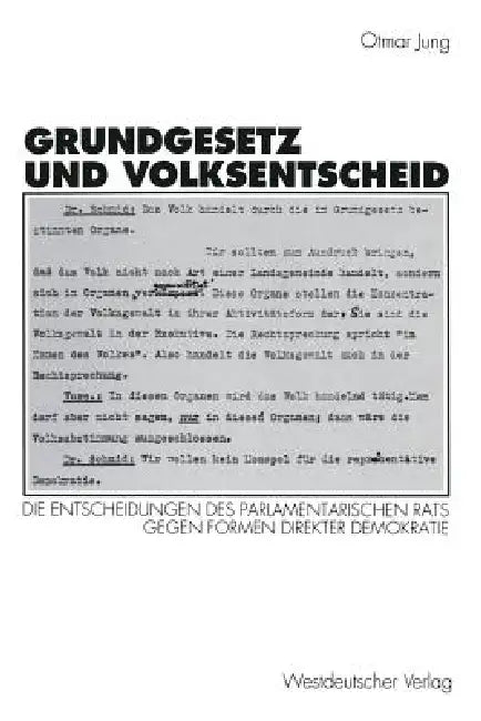 Buy Grundgesetz Und Volksentscheid (English, Otmar Jung) — BookShops.in