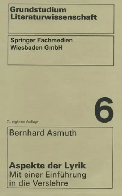 Buy Aspekte Der Lyrik (English, Bernhard Asmuth) — BookShops.in