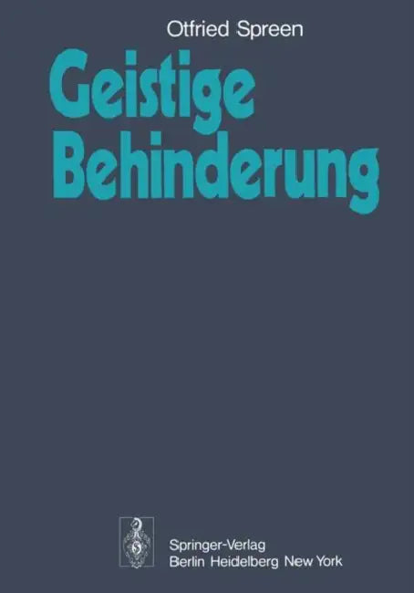 Buy Geistige Behinderung (English, O. Spreen) — BookShops.in