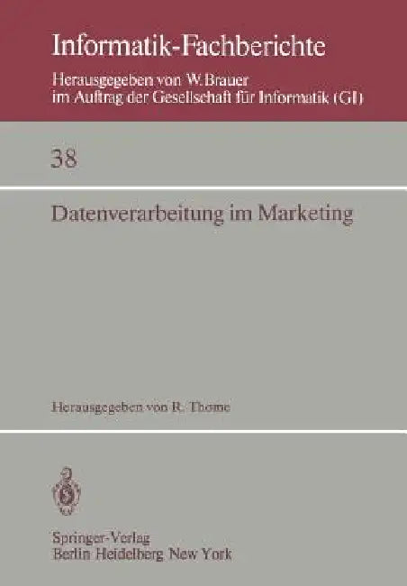 Buy Datenverarbeitung Im Marketing (English, R. Thome) — BookShops.in