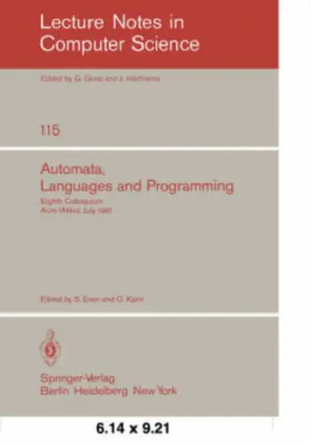 Buy Automata, Languages and Programming | by S. Even | O. Kariv | Springer | by S. Even | O. Kariv | Springer | by S. Even | O. Kariv | Springer | by S. Even | O. Kariv | Springer | by S. Even | O. Kariv | Springer | by S. Even | O. Kariv | Springer | by S. Even | O. Kariv | Springer | by S. Even | O. Kariv | Springer | by S. Even | O. Kariv | Springer | by S. Even | O. Kariv | Springer | by S. Even | O. Kariv | Springer | by S. Even | O. Kariv | Springer | by S. Even | O. Kariv | Springer | by S. E — BookShops.in