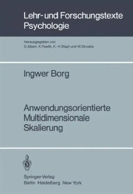 Buy Anwendungsorientierte Multidimensionale Skalierung (English, I. Borg) — BookShops.in