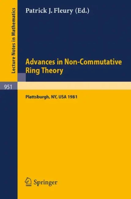 Buy Advances in Non-Commutative Ring Theory (English, P. J. Fleury) โ BookShops.in