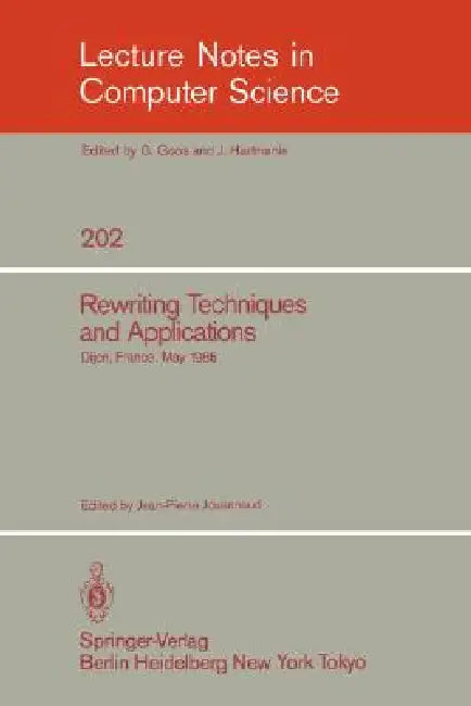 Buy Rewriting Techniques and Applications (English, Jean-Pierre Jouannaud) — BookShops.in