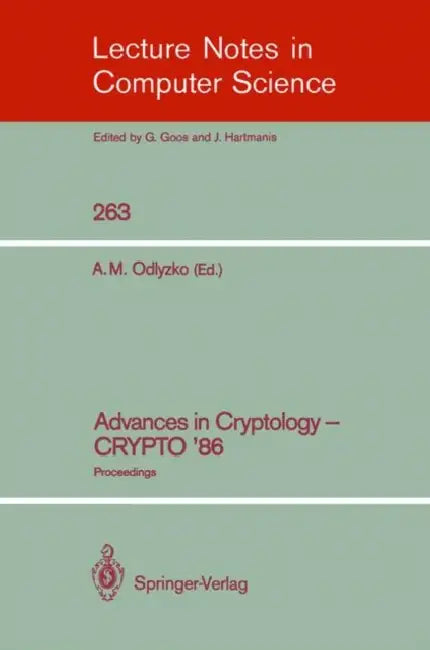 Buy Advances in Cryptology - Crypto '86 (English, Andrew M. Odlyzko) — BookShops.in
