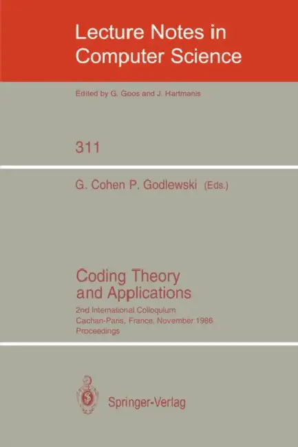 Buy Coding Theory and Applications (English, Gerard Cohen | Philippe Godlewski) — BookShops.in