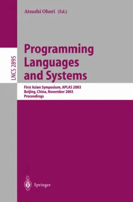 Buy Programming Languages and Systems (English, Atsushi Ohori) — BookShops.in