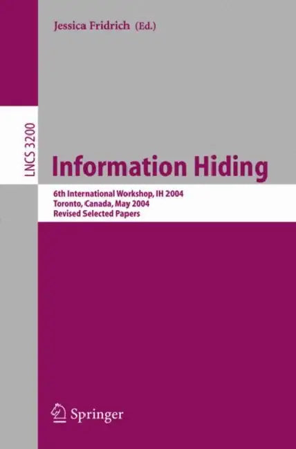Buy Information Hiding (English, Jessica Fridrich) โ BookShops.in