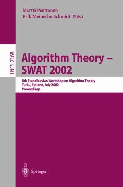 Buy Algorithm Theory - Swat 2002 (English, Martti Penttonen | Erik Meineche Schmidt) — BookShops.in