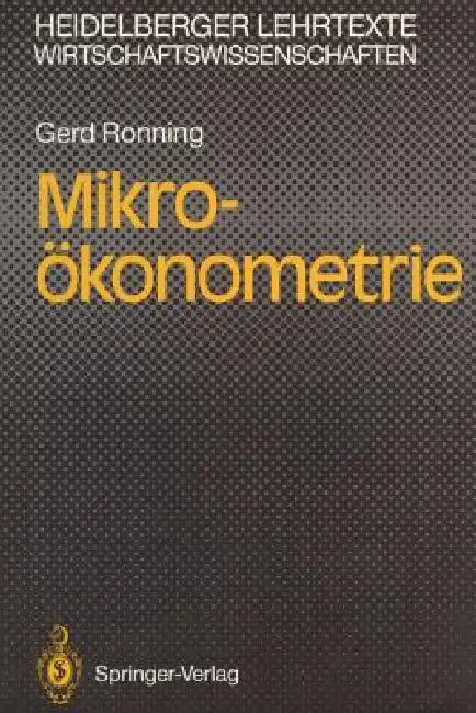 Buy Mikro-Ökonometrie (English, Gerd Ronning) — BookShops.in