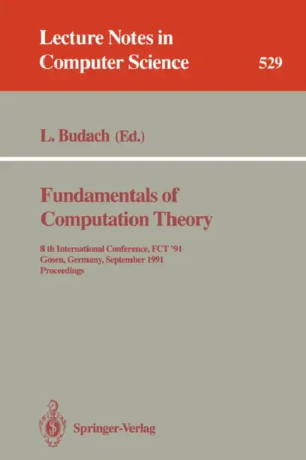Buy Fundamentals of Computation Theory (English, Lothar Budach) — BookShops.in