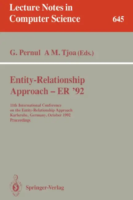 Buy Entity-Relationship Approach - Er '92 (English, Günther Pernul | A. Min Tjoa) — BookShops.in