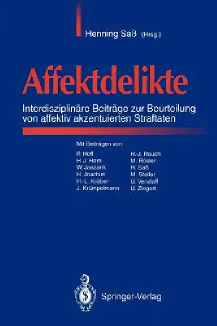 Buy Affektdelikte (English, Henning Saß) — BookShops.in
