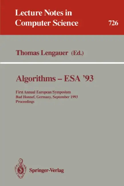 Buy Algorithms - ESA '93 (English, Thomas Lengauer) — BookShops.in