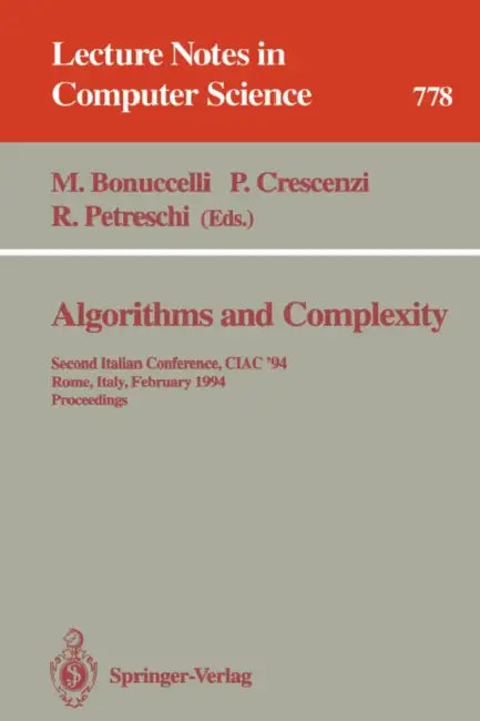 Buy Algorithms and Complexity (English, Maurizio Bonuccelli | Pierluigi Crescenzi | Rossella Petreschi) — BookShops.in