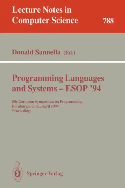 Buy Programming Languages and Systems - ESOP '94 (English, Donald Sannella) — BookShops.in