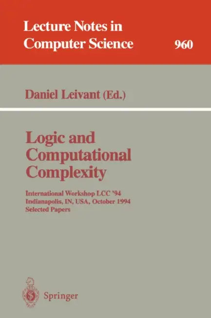 Buy Logic and Computational Complexity (English, Daniel Leivant) — BookShops.in