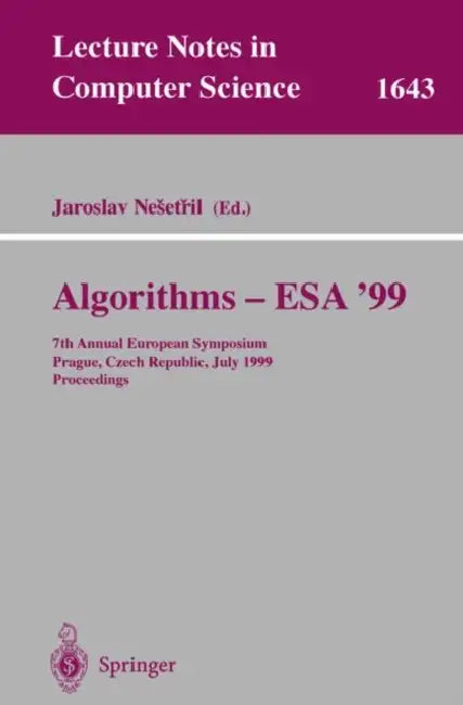 Buy Algorithms - Esa'99 (English, Jaroslav Nesetril) — BookShops.in