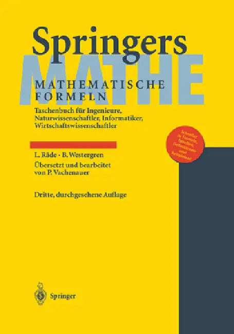 Buy Springers Mathematische Formeln (English, Peter Vachenauer | Peter Vachenauer | Lennart Rade) — BookShops.in