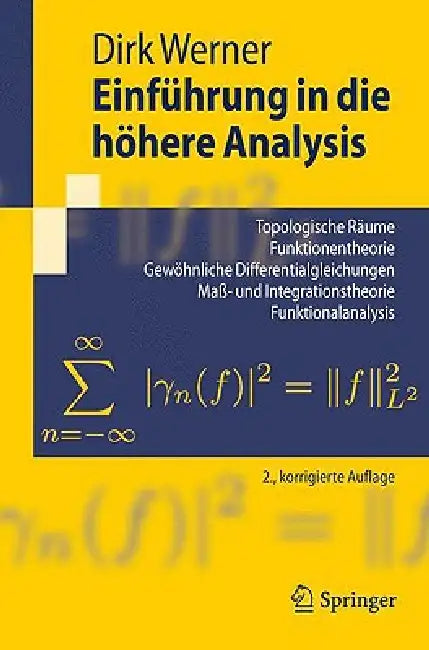 Buy Einführung in Die Höhere Analysis (English, Dirk Werner) — BookShops.in