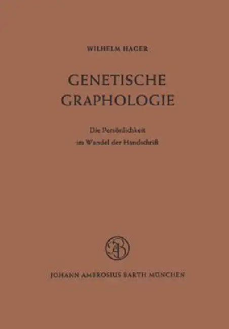 Buy Genetische Graphologie (English, W. Hager) — BookShops.in