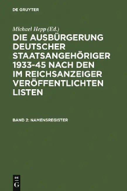 Buy Namensregister / Name Index (English, Michael Hepp) — BookShops.in