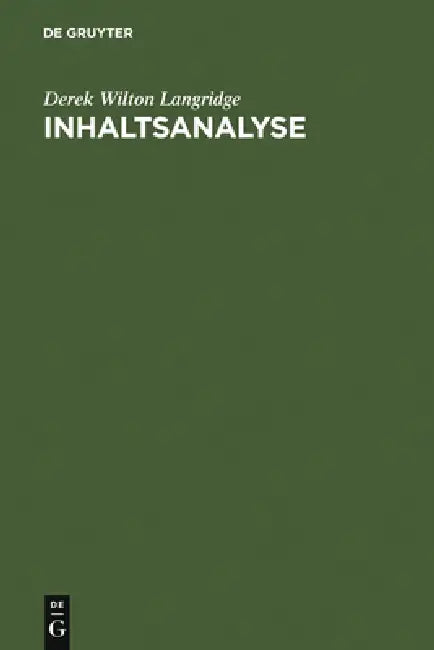 Buy Inhaltsanalyse (English, Derek Wilton Langridge) — BookShops.in