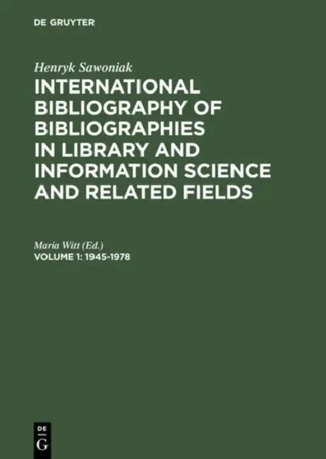Buy International Bibliography of Bibliographies in Libraries and Information Science (English, Henryk/ Witt, Maria Sawoniak) — BookShops.in
