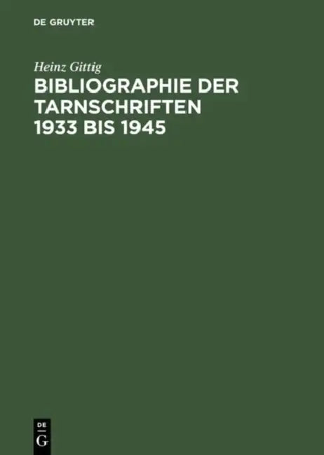 Buy Bibliographie Der Tamschriften 1933-1945 (English, Heinz Gittig) — BookShops.in