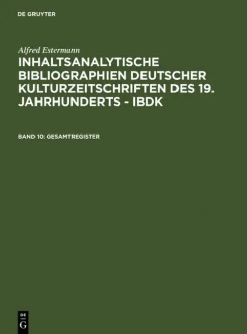 Buy Gesamtregister (English, Alfred Estermann) — BookShops.in