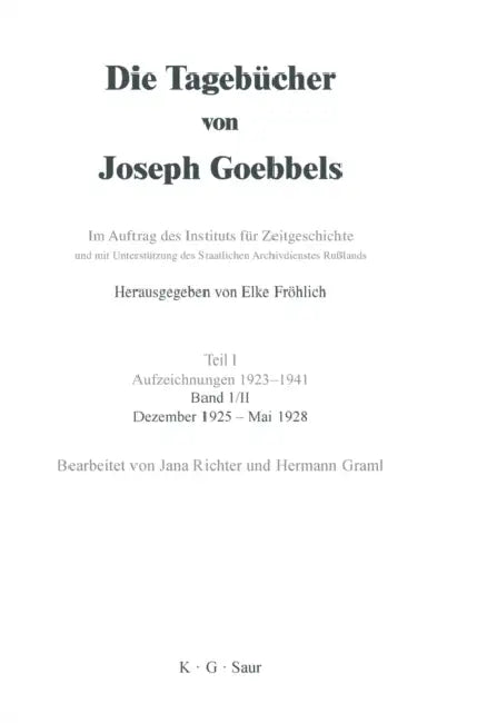 Buy Dezember 1925 - Mai 1928 (English, Elke Fröhlich) — BookShops.in