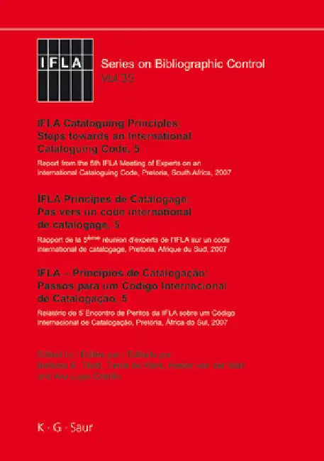 Buy IFLA Cataloguing Principles (English, Barbara B. Tillett | Tienie De Klerk | Hester Van Der Walt) — BookShops.in
