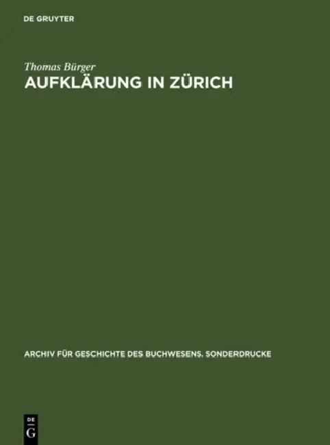 Buy Aufklärung in Zürich (English, Thomas Bürger) — BookShops.in