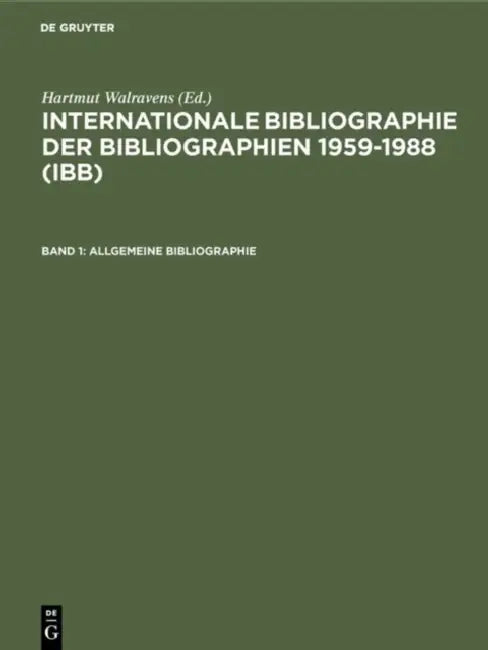 Buy Allgemeine Bibliographie (English, Ursula (EDT)/ Schmiedecke, Käthe (EDT)/ Walravens, Hartmut (EDT) Olejniczak) — BookShops.in