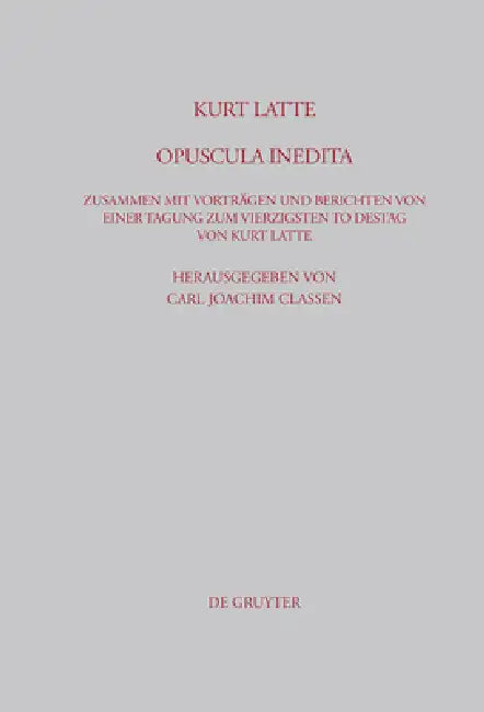 Buy Kurt Latte (English, Carl Joachim Classen) — BookShops.in