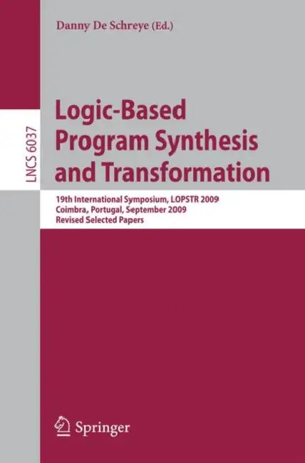 Buy Logic-Based Program Synthesis and Transformation (English, Danny de Schreye) — BookShops.in