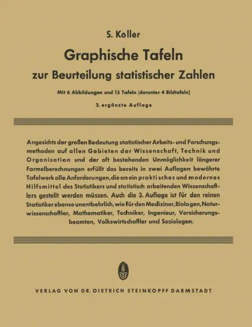 Buy Graphische Tafeln Zur Beurteilung Statistischer Zahlen (English, Siegfried Koller) — BookShops.in