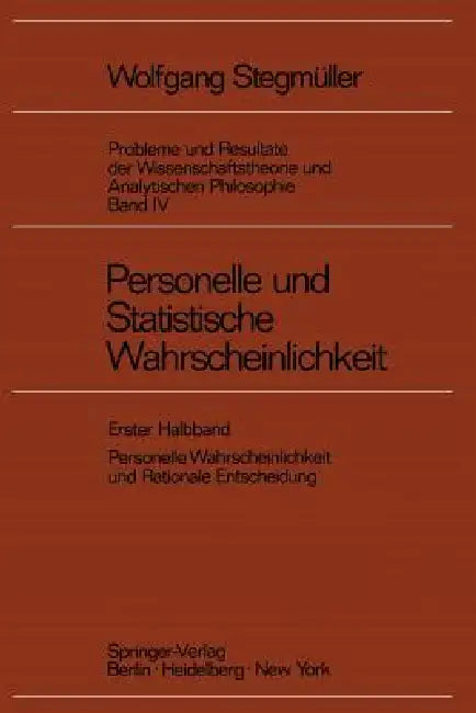 Buy Personelle Und Statistische Wahrscheinlichkeit (English, Wolfgang Stegmüller) — BookShops.in