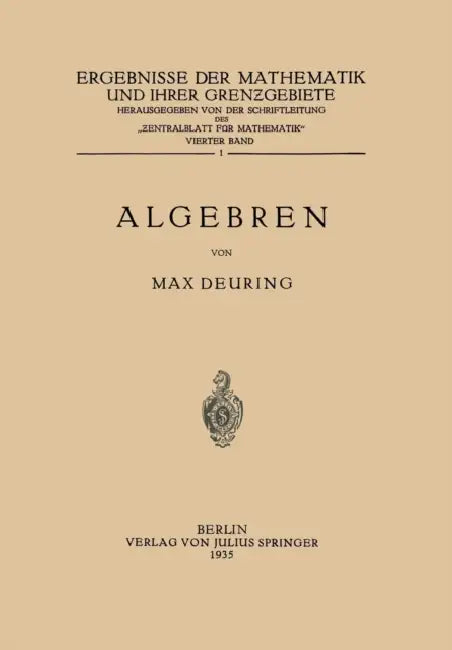 Buy Algebren (English, Max Deuring) — BookShops.in