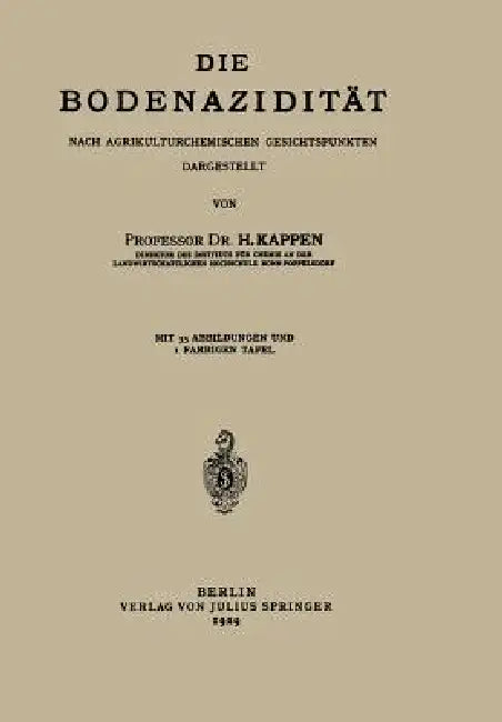 Buy Die Bodenazidität | by H. Kappen | Springer | by H. Kappen | — BookShops.in