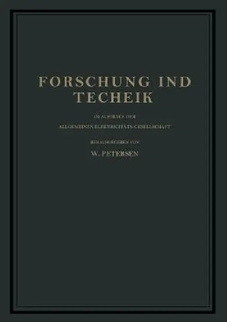 Buy Forschung Und Technik | by W. Petersen | Springer | by W. Pe — BookShops.in