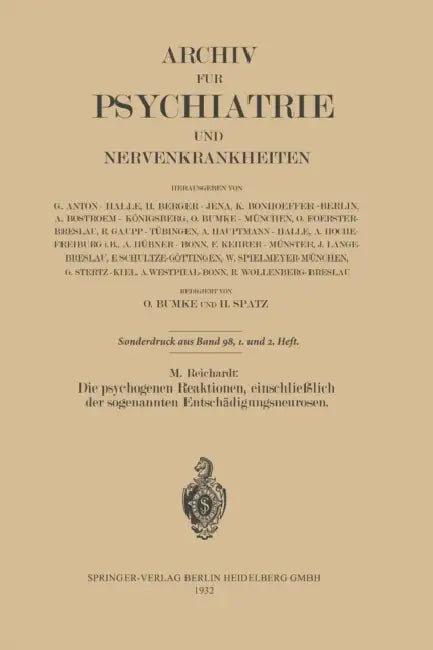 Buy Die Psychogenen Reaktionen, Einschließlich Der Sogenannten Entschädigungsneurosen | by M. Reichardt | Springer | by M. Reichardt | Springer | by M. Reichardt | Springer | by M. Reichardt | Springer | by M. Reichardt | Springer | by M. Reichardt | Springer | by M. Reichardt | Springer | by M. Reichardt | Springer | by M. Reichardt | Springer | by M. Reichardt | Springer | by M. Reichardt | Springer | by M. Reichardt | Springer | by M. Reichardt | Springer | by M. Reichardt | Springer | by M. Reic — BookShops.in
