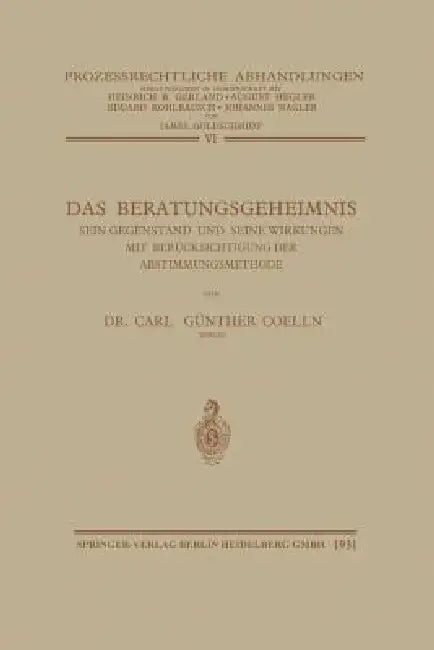 Buy Das Beratungsgeheimnis | by Carl Günther Von Coelln | James — BookShops.in
