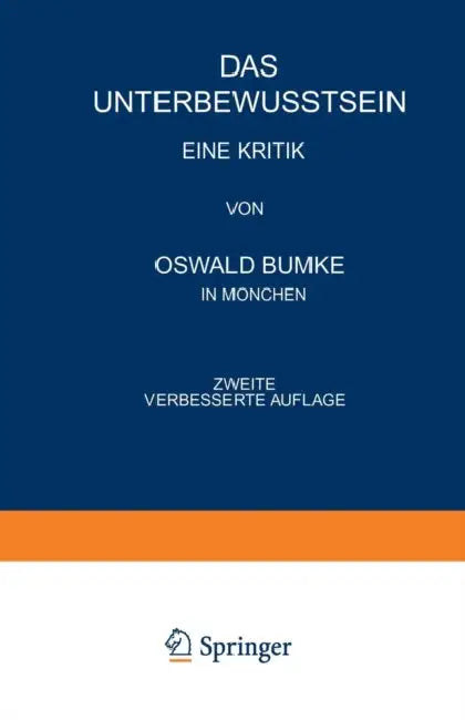 Buy Das Unterbewusstsein (English, Oswald Bumke) — BookShops.in