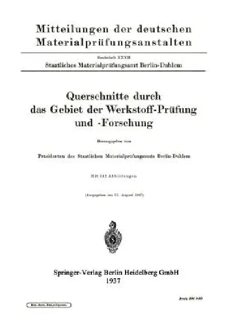 Buy Querschnitte Durch Das Gebiet Der Werkstoff-Prüfung Und -Forschung (English, Kenneth A. Loparo) — BookShops.in